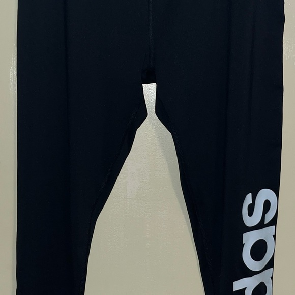 Adidas Climalite Black and White Leggings Athletic Style - Picture 1 of 2